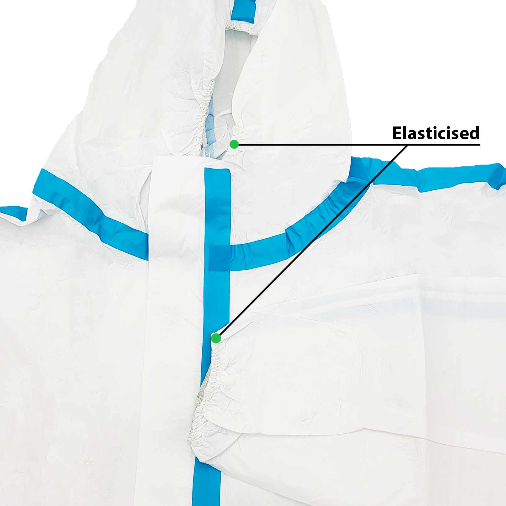 65gsm Polypropylene Coverall with Adhesive Blue Tape , Ctn of 50